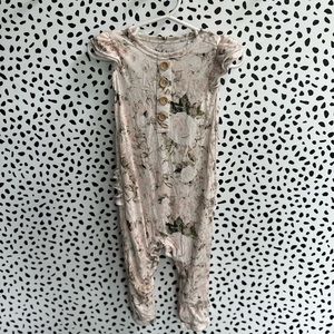 BAMBOO EUC Bums and Roses Once and Flor-al Ruffle Romper 12-18 MO